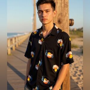 No Boundaries 2XL  Graphic Hawaiian  Streetwear Resort Vacation Bold Print